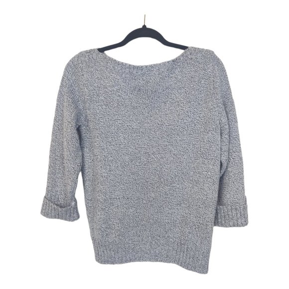 Rebecca Malone Cable Knit Sweater with button up‎ 3/4 sleeve Size Small - Picture 3 of 5